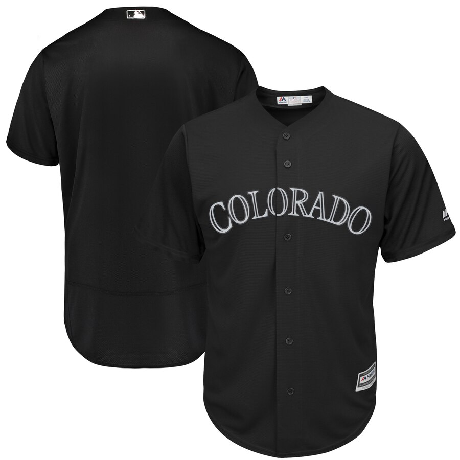 Men's Colorado Rockies Majestic Black 2019 Players' Weekend Team Stitched MLB Jersey